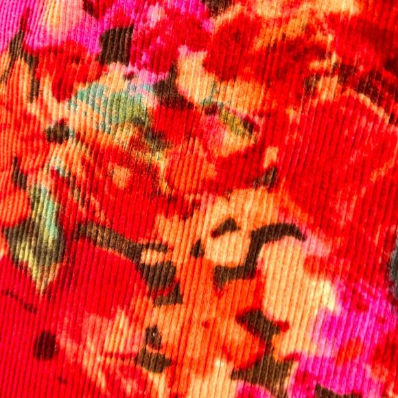 Vintage Size 8/M S? Eddie Bauer Corduroy Womens Skirt Floral Orange - Picture 3 of 7
